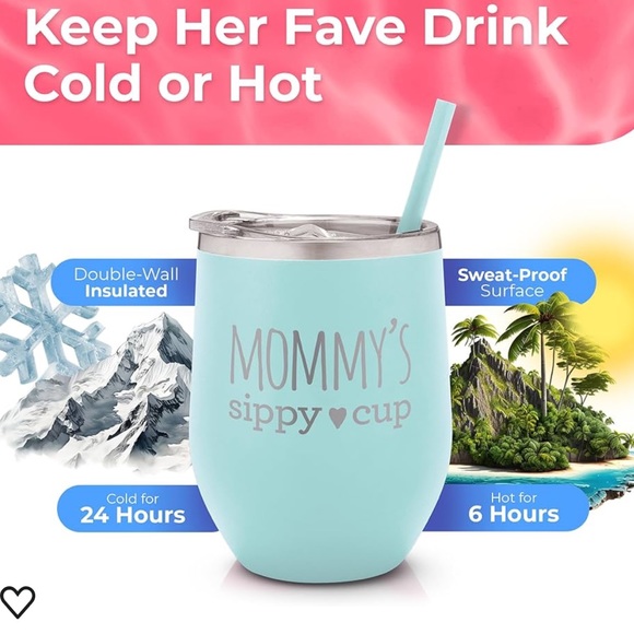 Funny “mommy’s sippy cup” Wine Tumbler To Go Cup with Straw - Picture 6 of 8